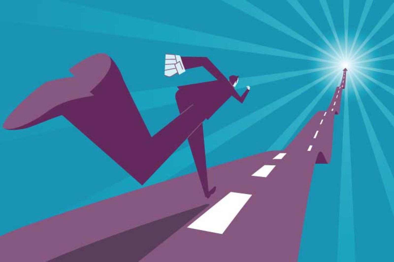 Man running into distance graphic iStock-455441231