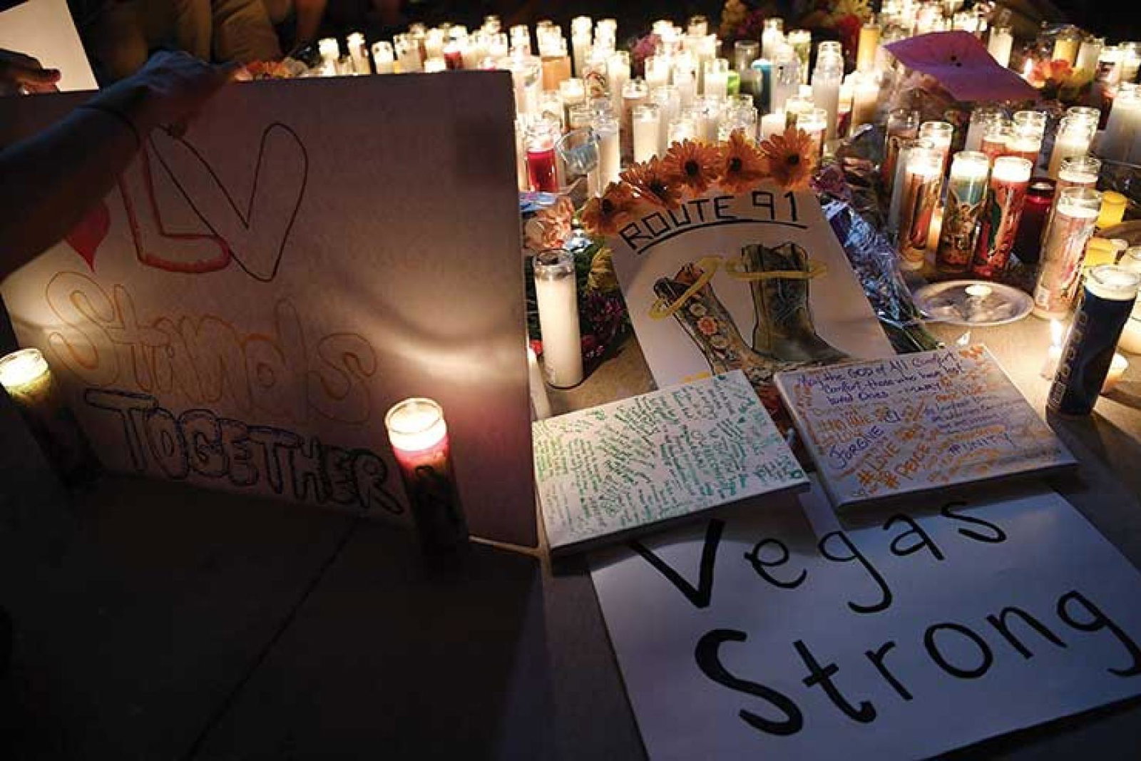 Las Vegas shooting memorial. Photo Credit: Getty Images