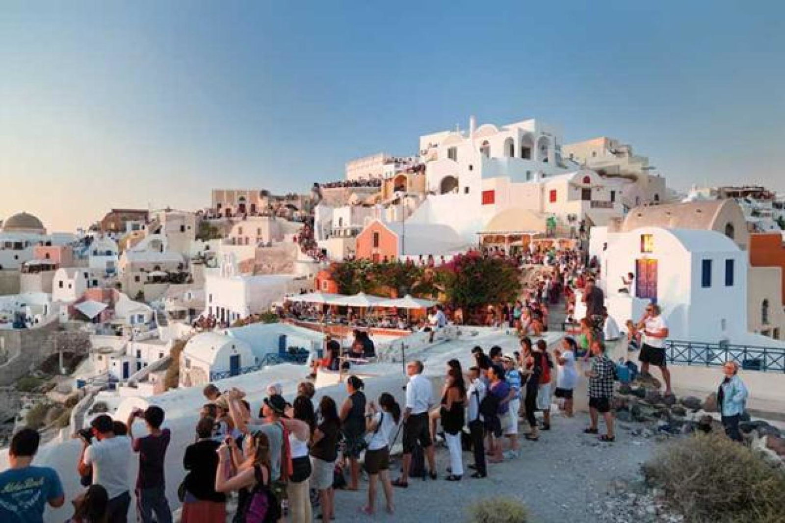 Tourists in Santorini