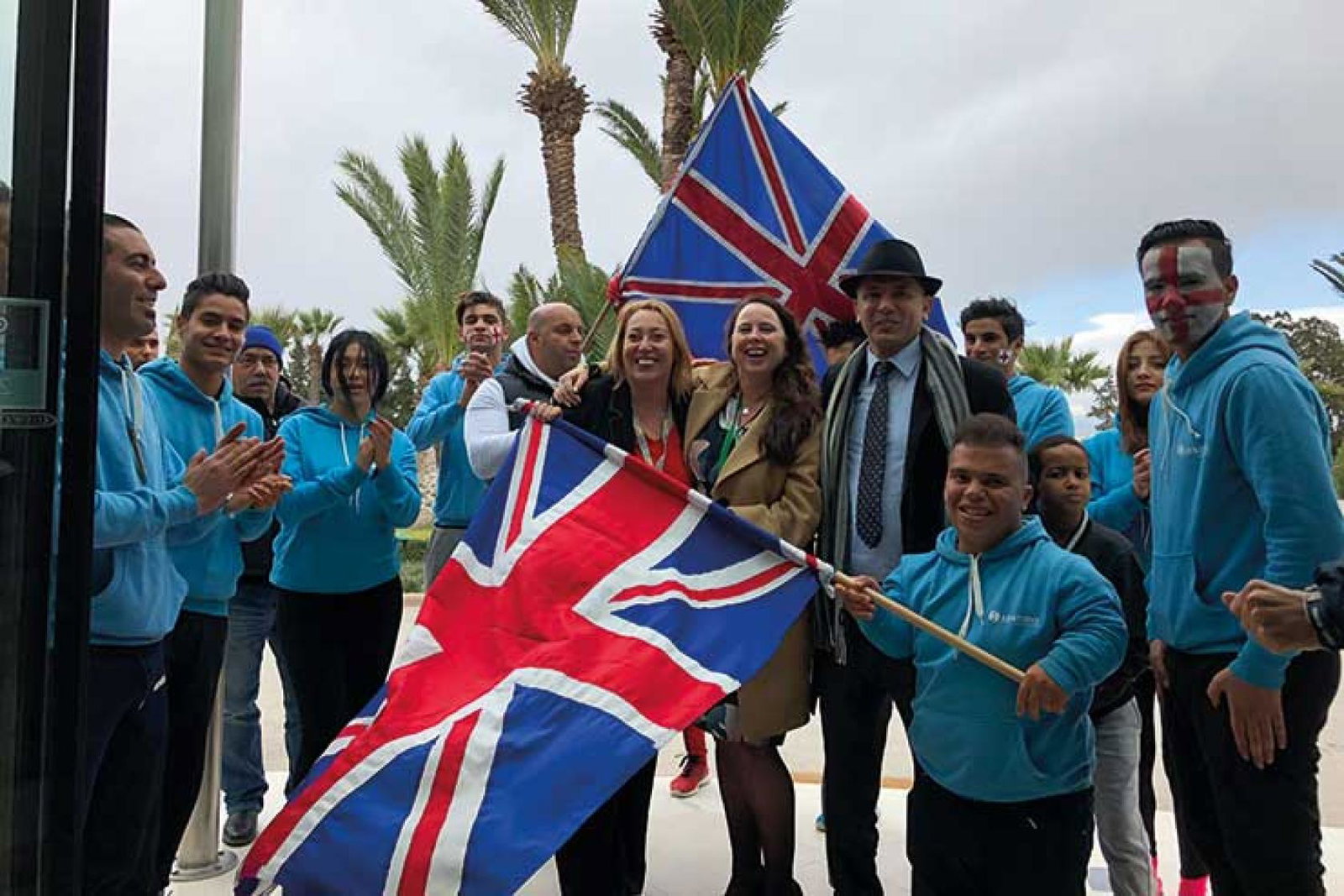 Tunisian hoteliers greet British holidaymakers upon arrival in Hammamet