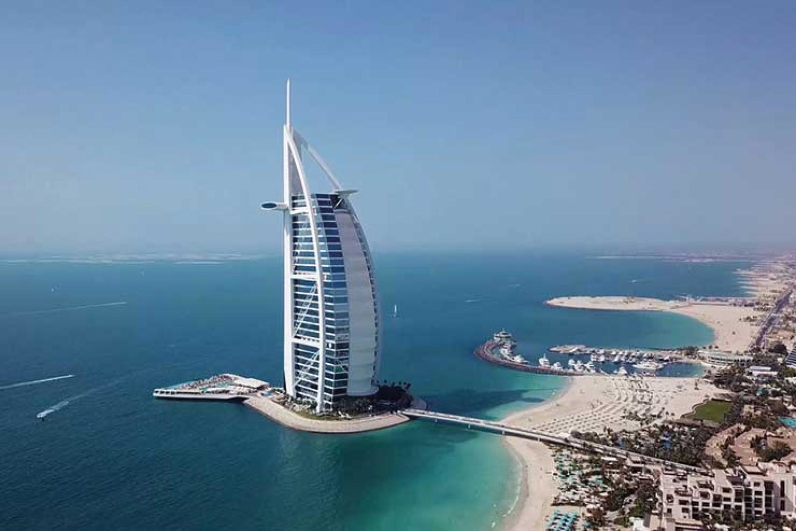Burj Al-Arab 2018 aerial shot
