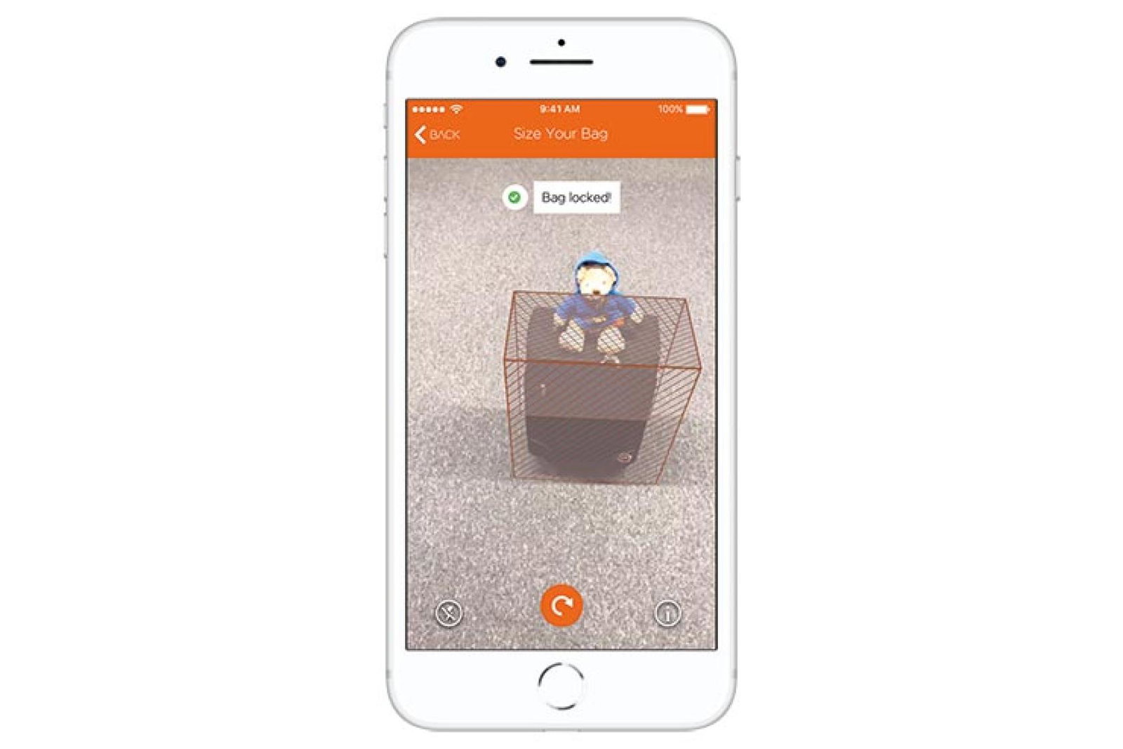 AR EasyJet baggage app mockup