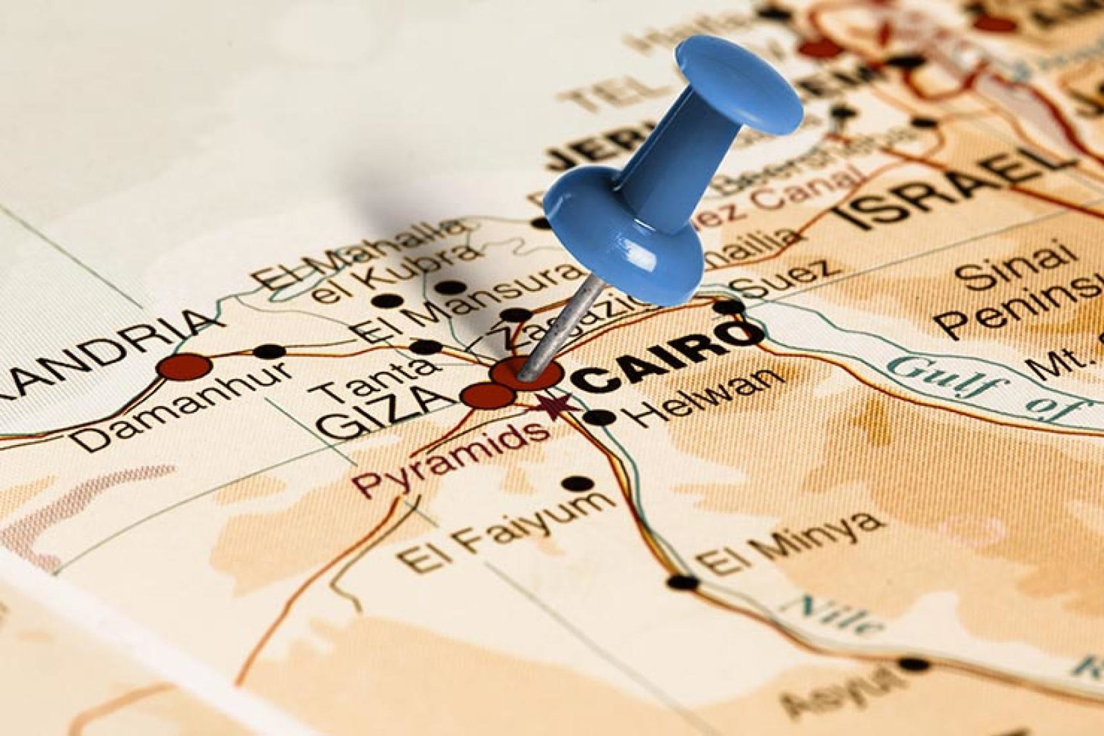 Cairo pin in a map