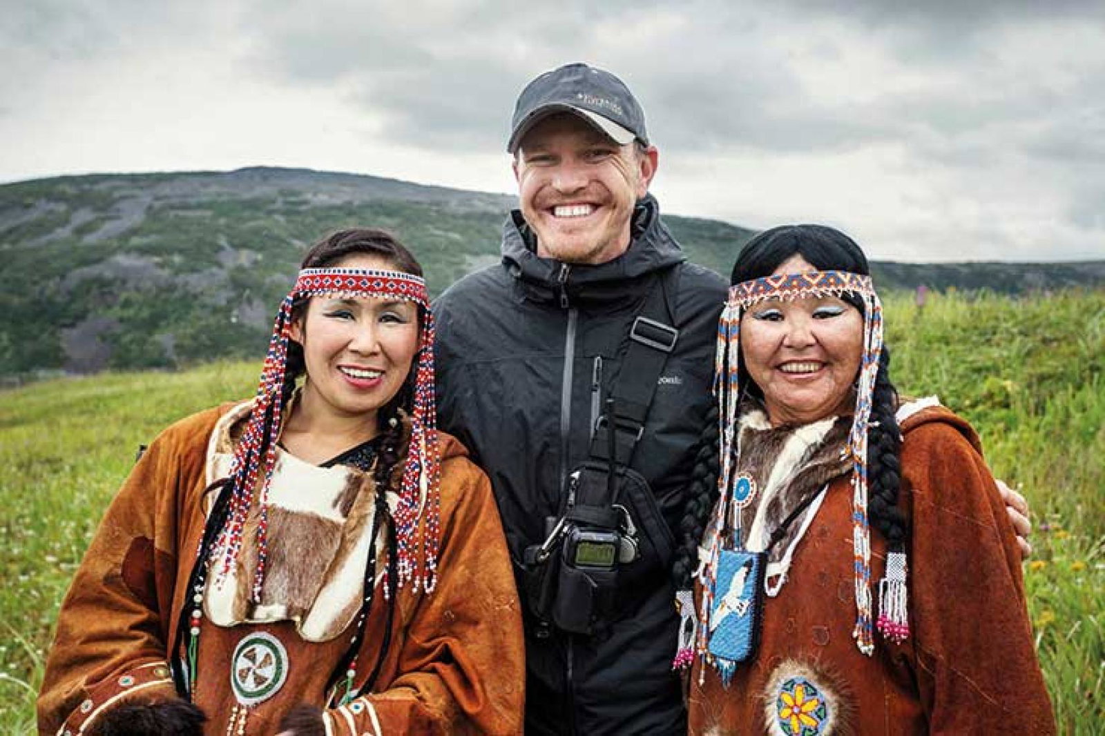 Conrad in Kamchatka Russia with local women