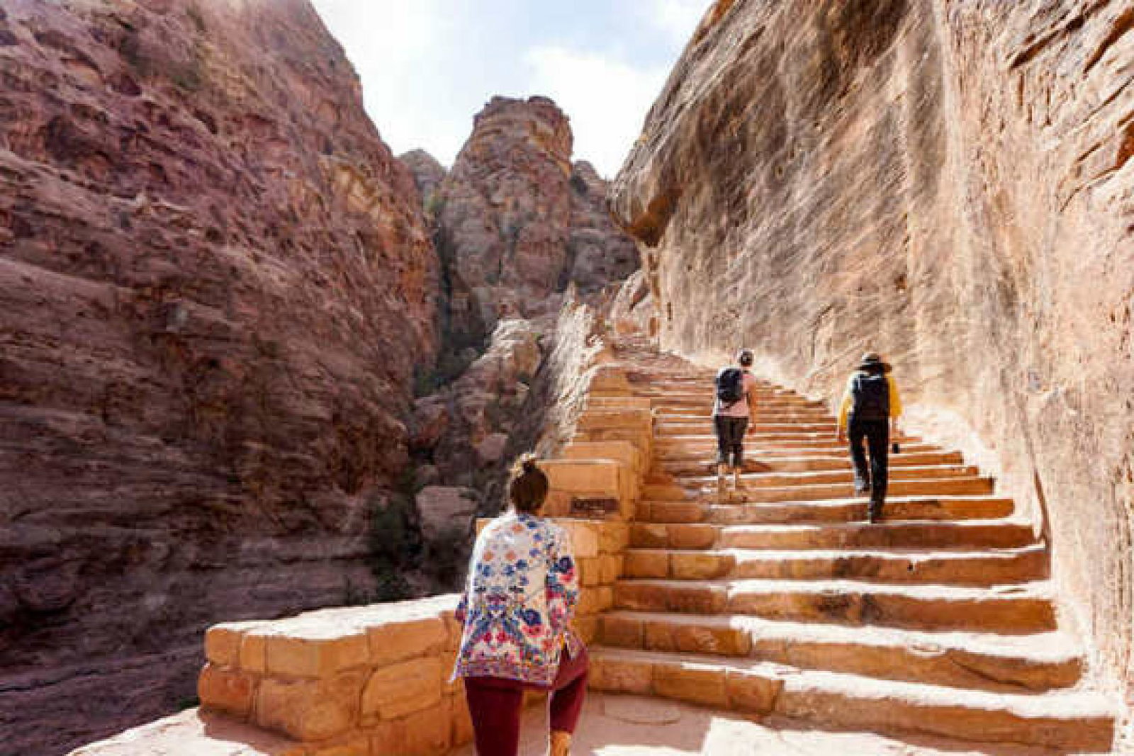 Intrepid Travel hikers in Jordan's Petra.