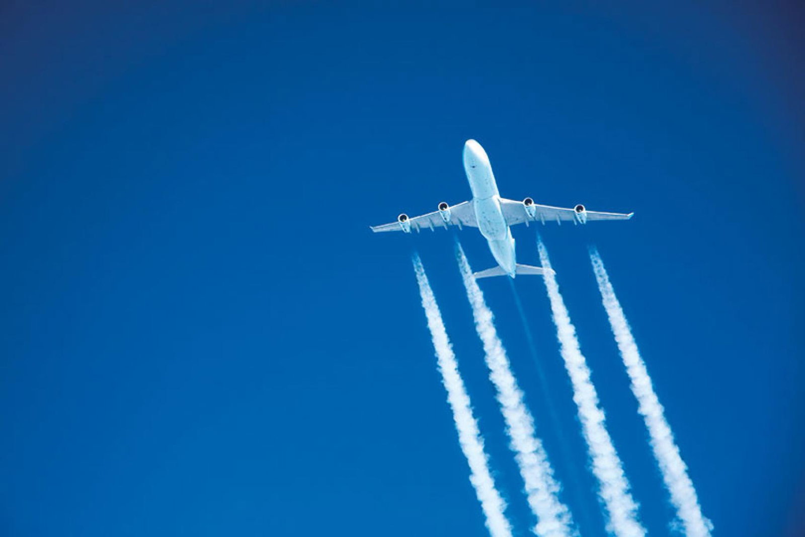 Jet with contrails