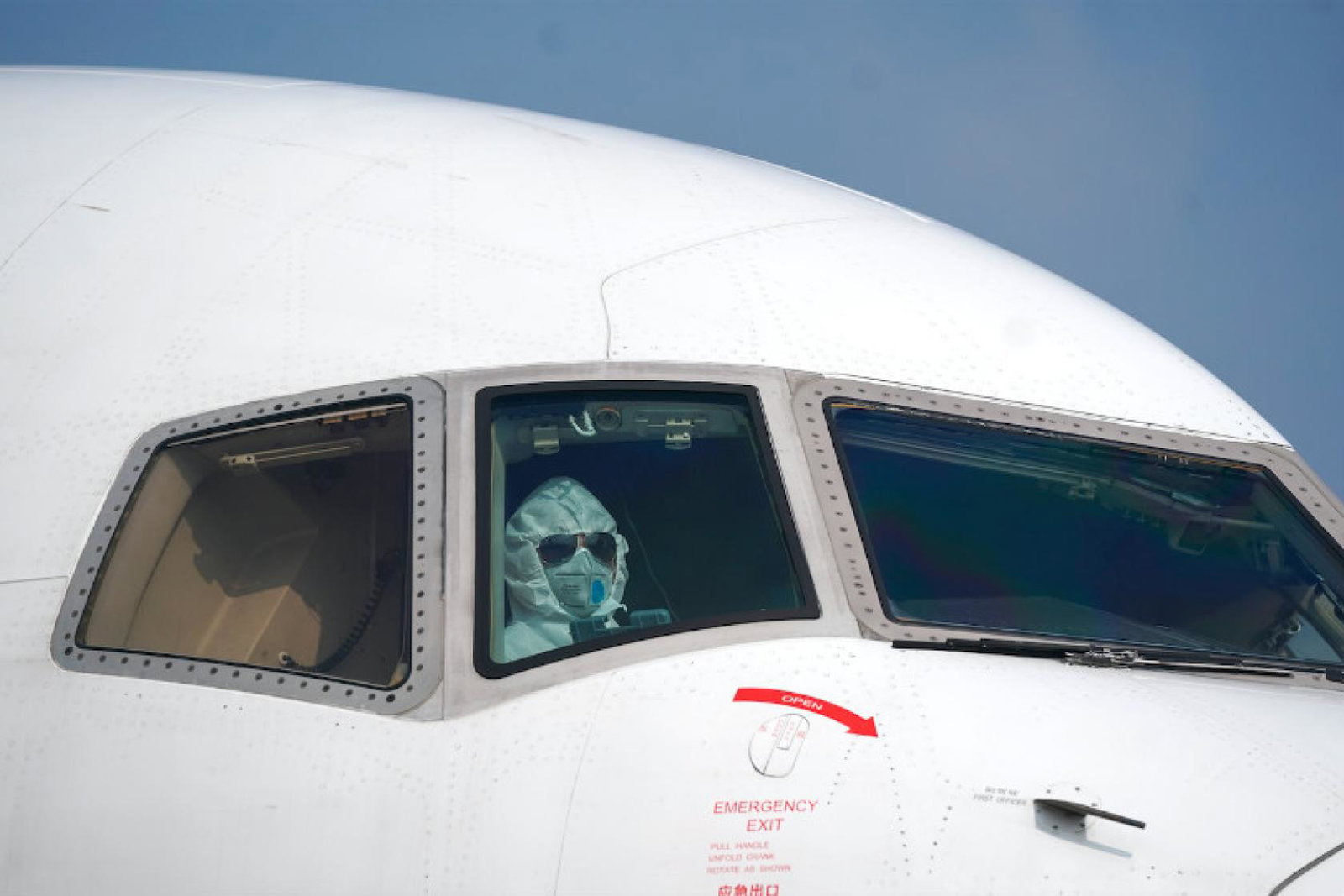 One pilot took their own precautionary measures to guard against coronavirus