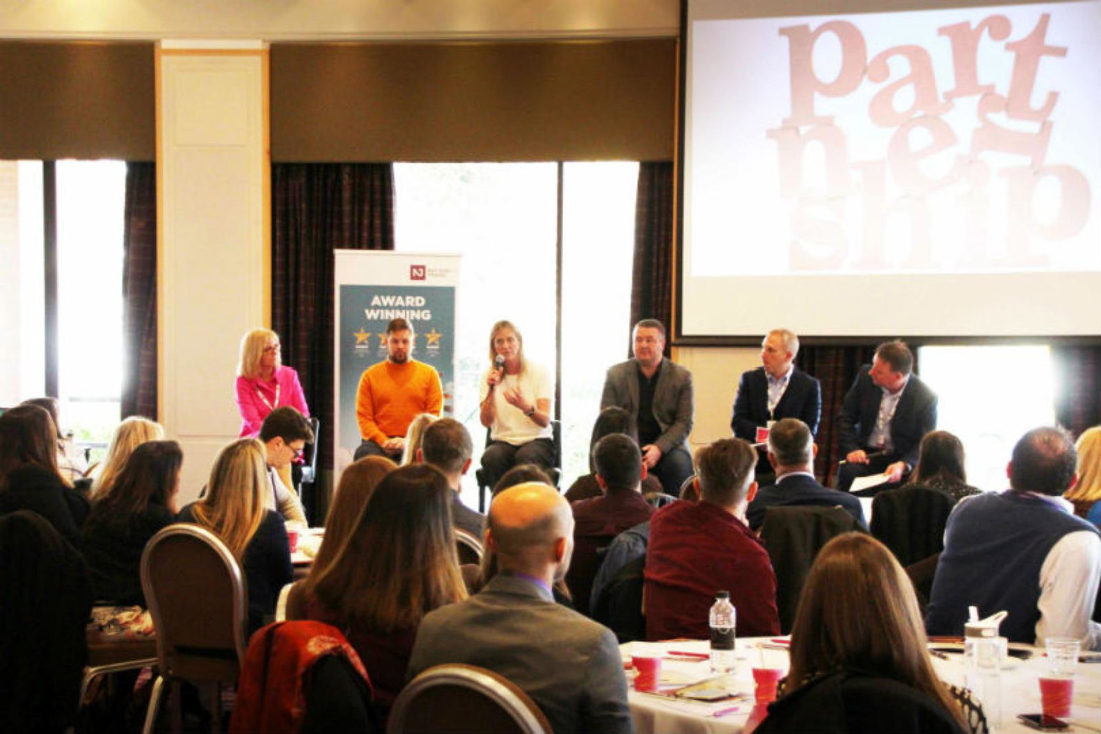 Not Just Travel's managing director Annabel Wathen talking at the event