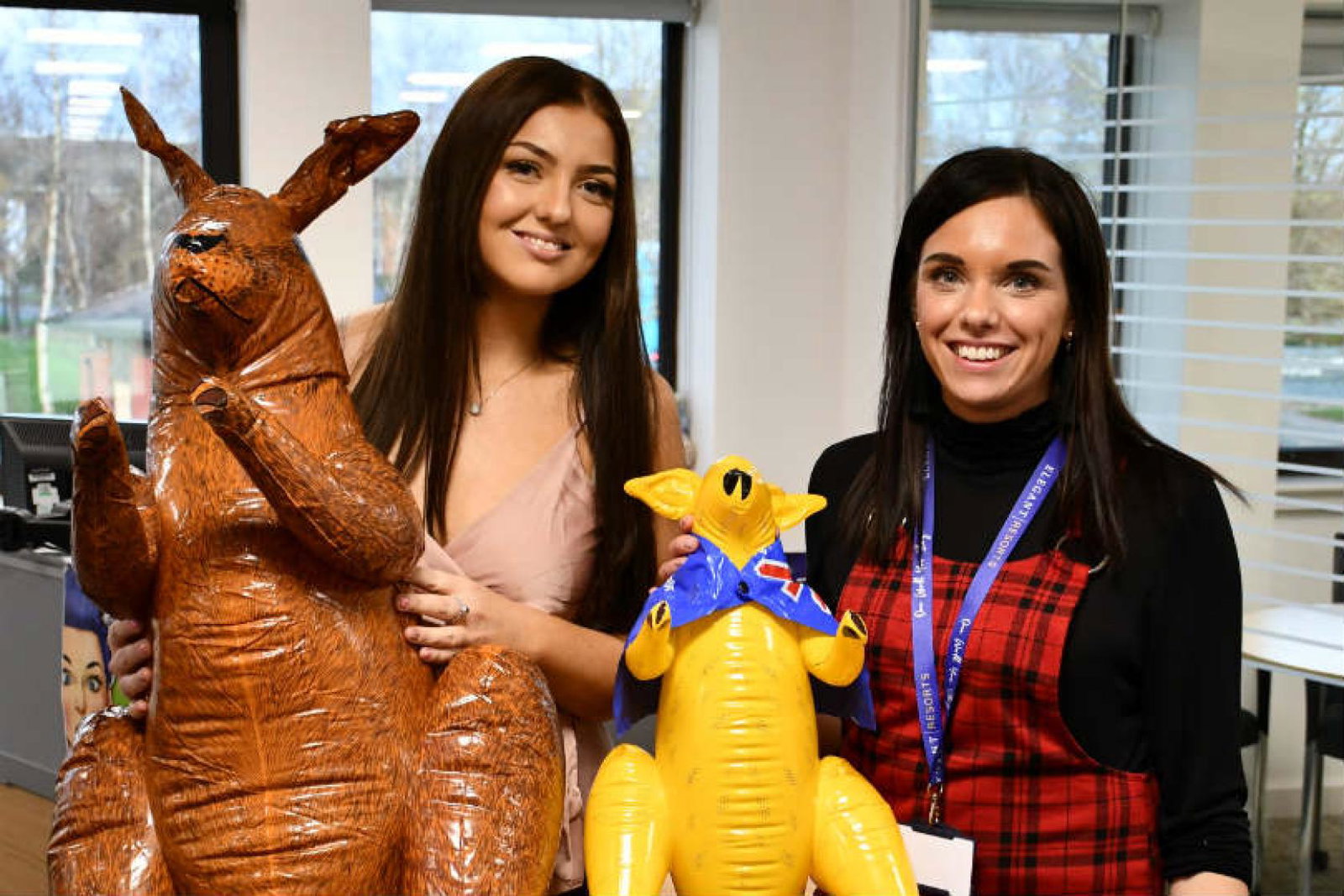 Elegant staff Sarah Edwards and Lucy Evans at the charity event