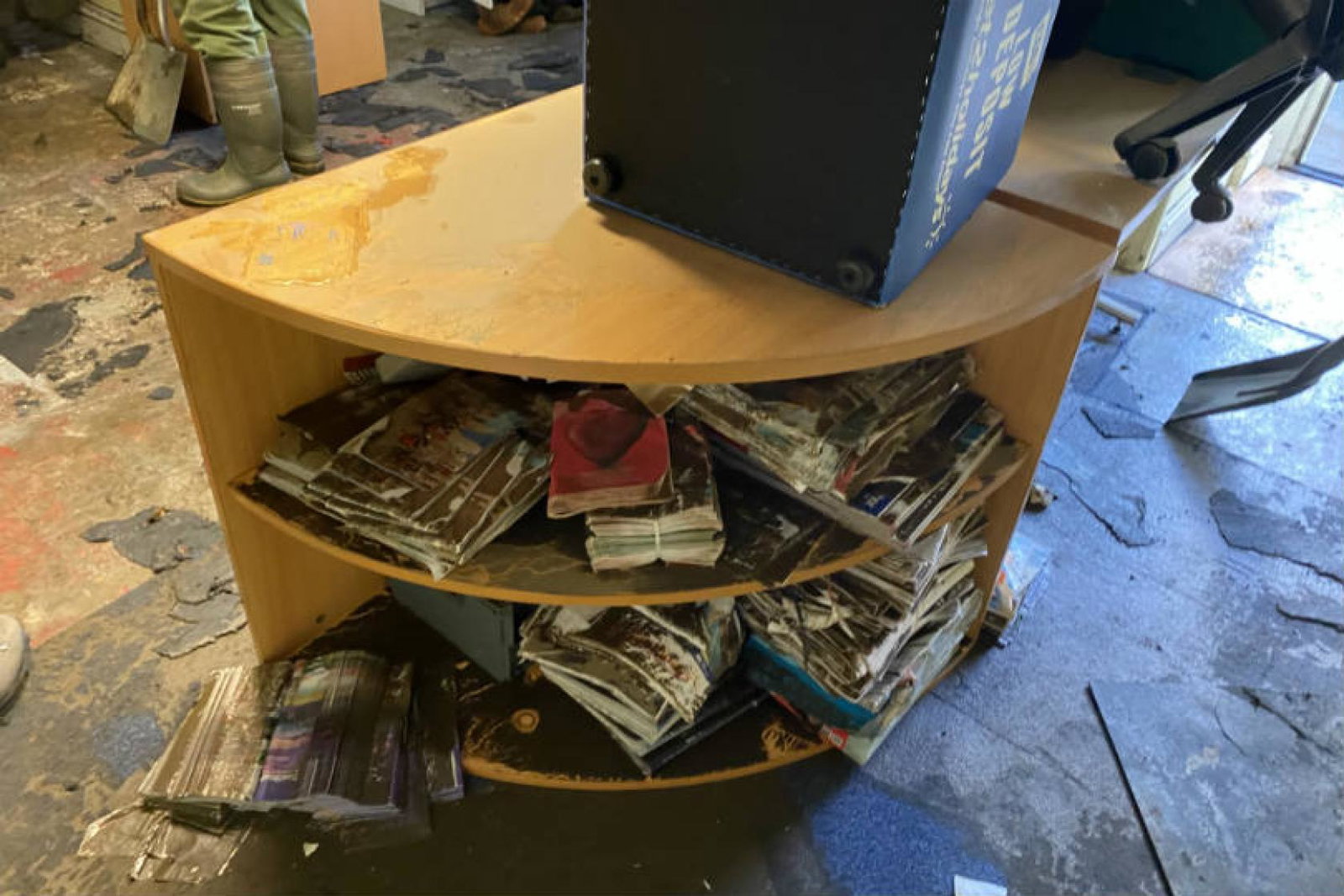 The aftermath of the Storm Ciara flood at Benchmark Travel and Tours