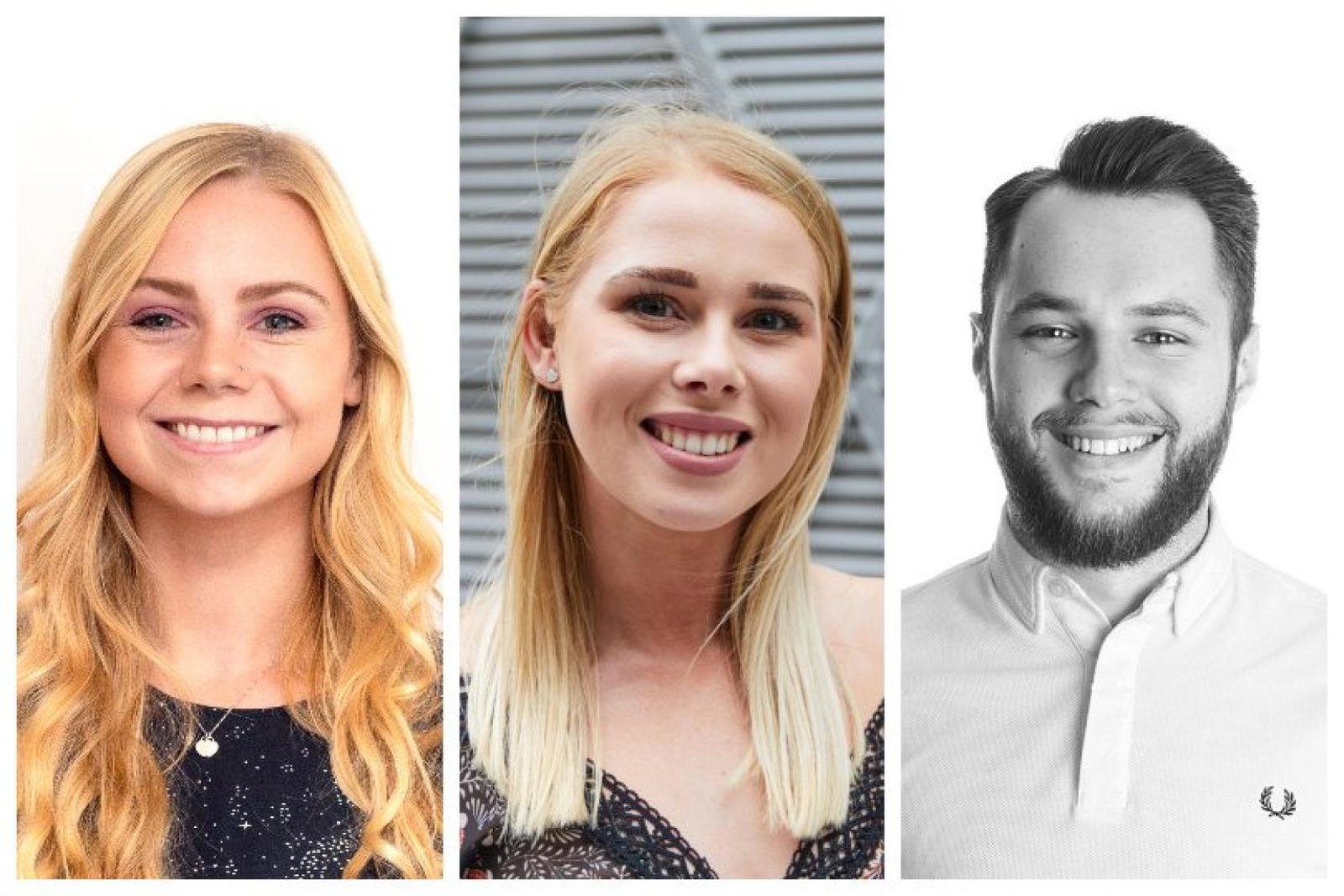 Left to right: Jasmine Boothroyd, Charlotte Wright and Alex Newlin