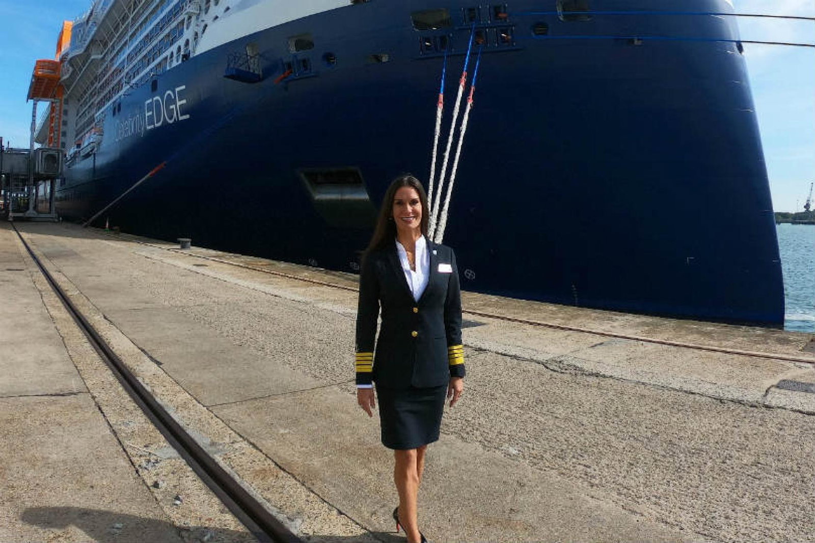 Captain Kate McCue with Celebrity Edge