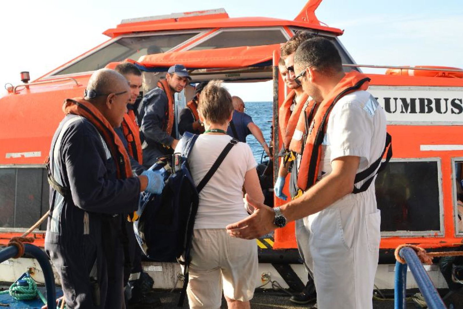 Passengers being repatriated from a CMV ship