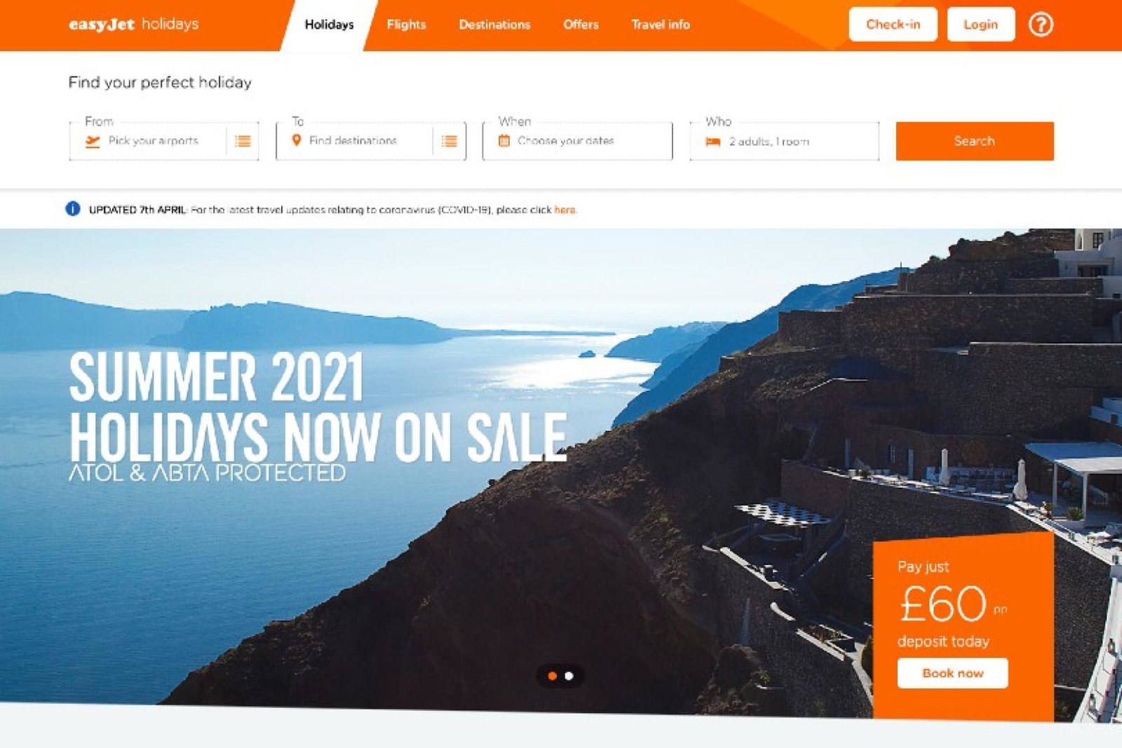 EasyJet Holidays is also offering £100pp off all summer 2021 beach holidays of seven nights or more