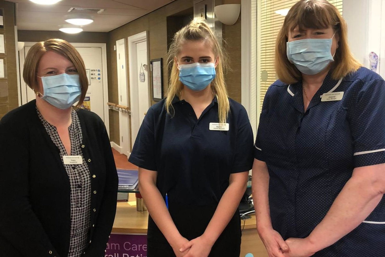 Cruise Ready's Kyrah Martin (centre) has been helping at her local home amid the coronavirus crisis