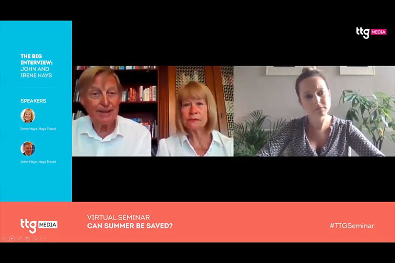John and Irene Hays spoke during the latest TTG Virtual Seminar