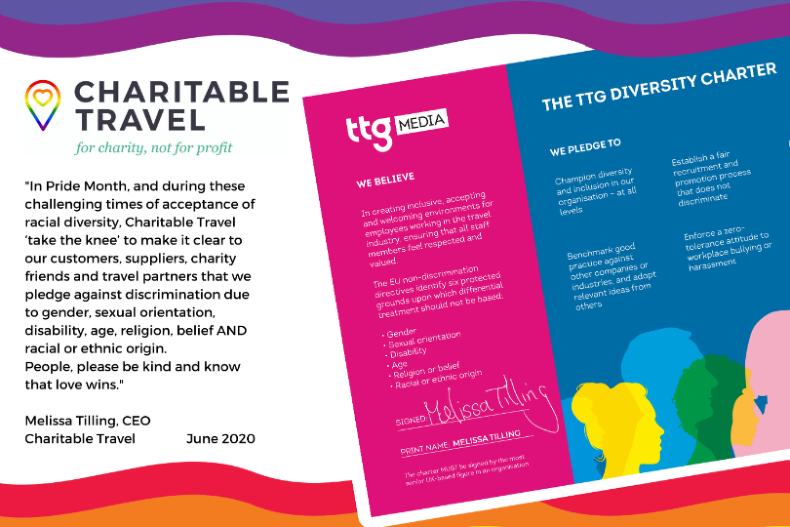 Charitable Travel signs TTG Diversity Charter amid Pride Month launch