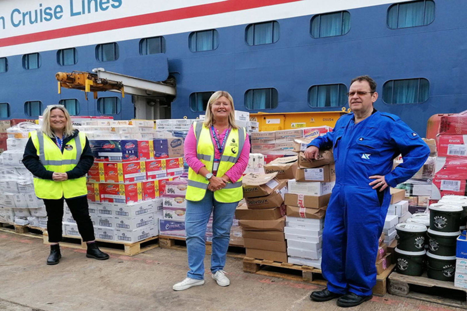 Donations were made from its four ocean ships to food distribution charity FareShare