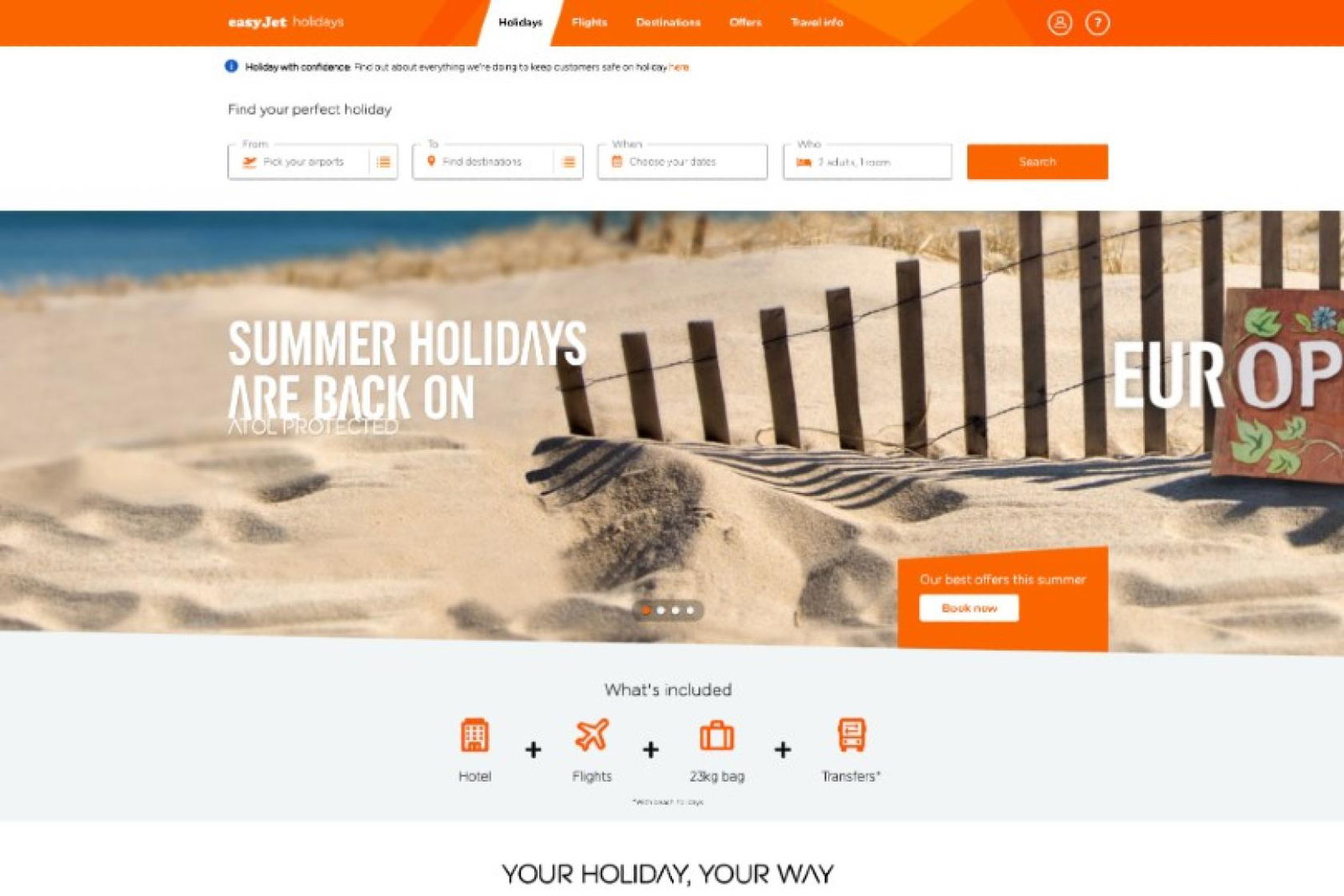 EasyJet Holidays will resume operations from 1 August