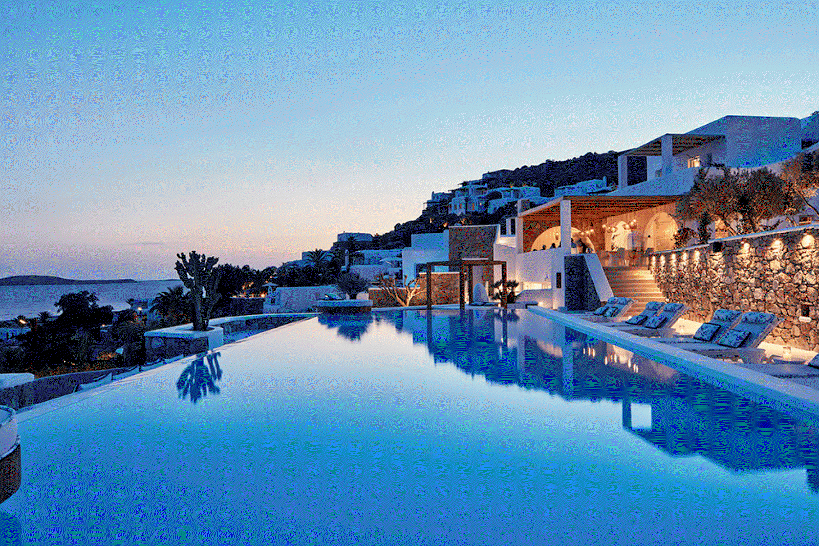 Katikies Mykonos is one of the hotels featured by Forbes Travel Guide
