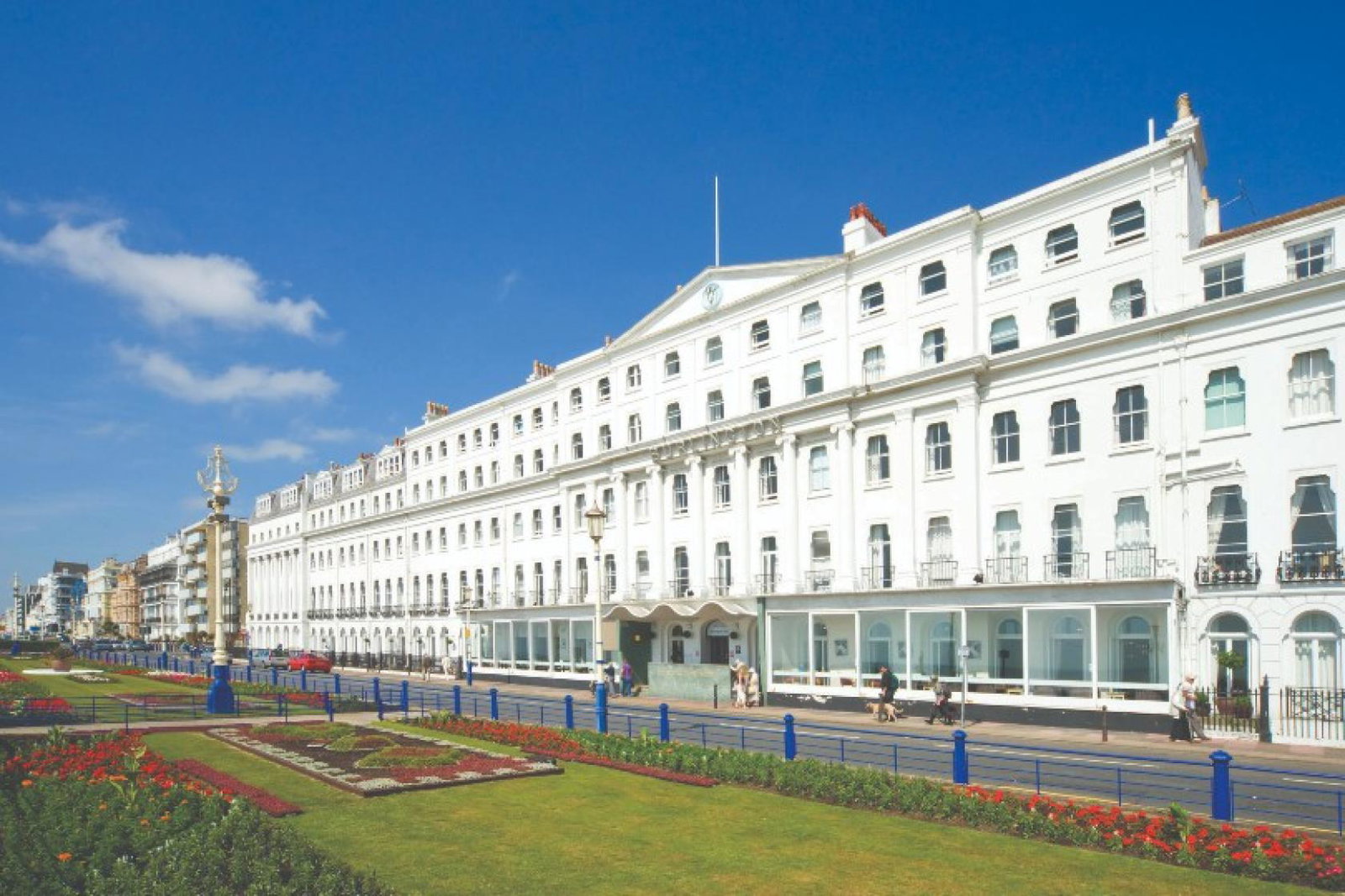 Accommodation options include the Burlington Hotel in Eastbourne (Credit: Shearings)