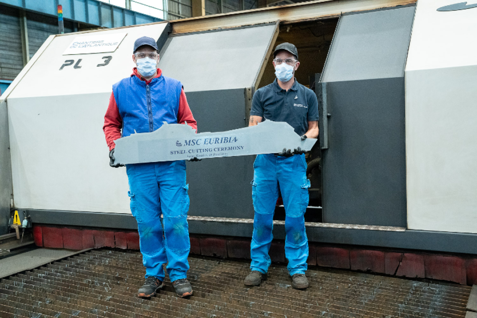 The vessel's steel cutting ceremony took place at the Chantiers de l’Atlantique shipyard in France on 28 June