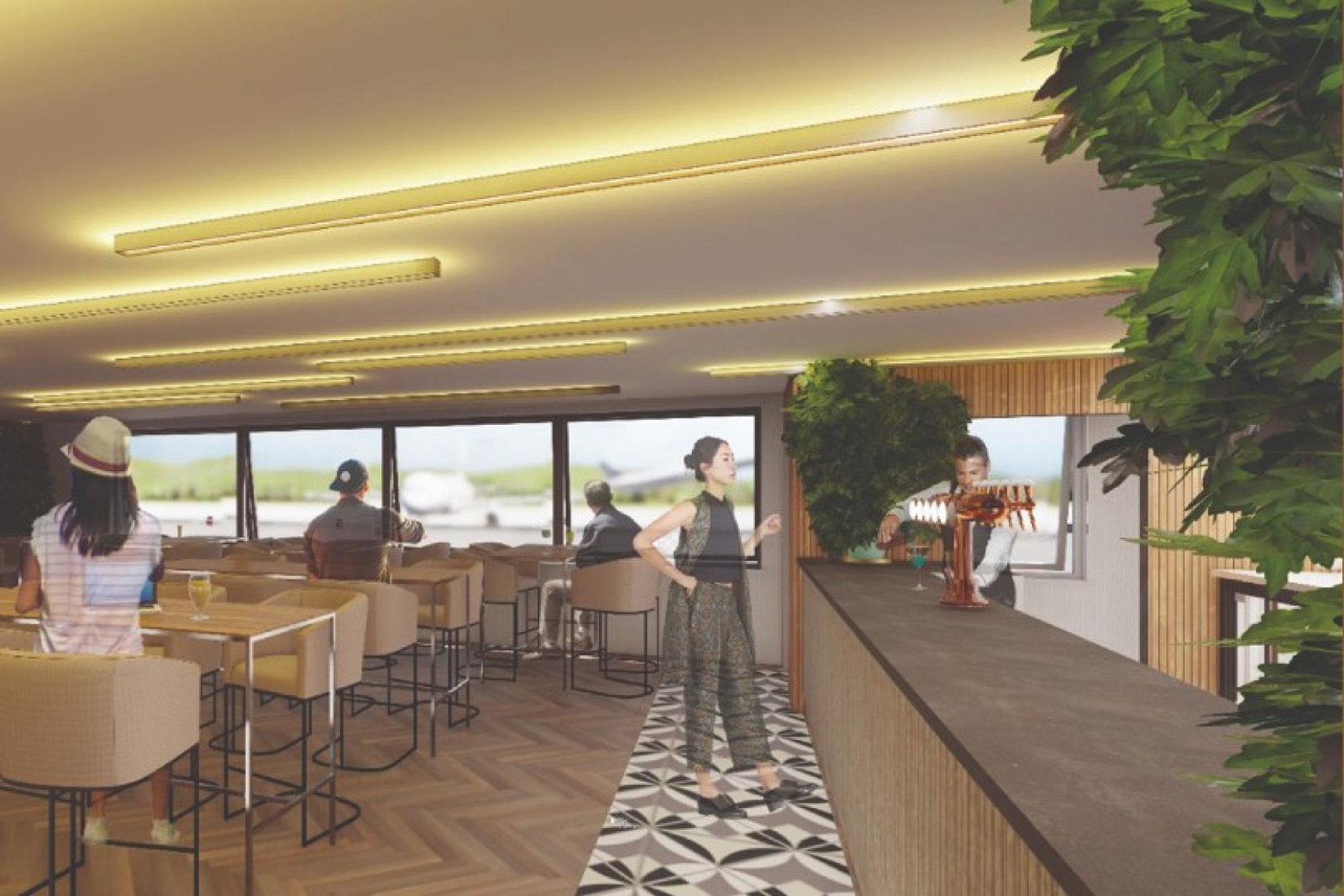 An artist's impression of the new Sky Bar (Credit: Teesside International Airport / Corstorphine & Wright)
