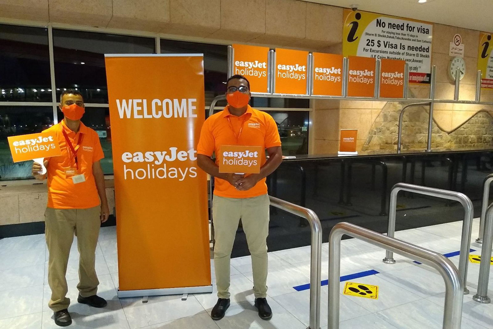 EasyJet Holidays staff greet clients in Sharm el Sheikh