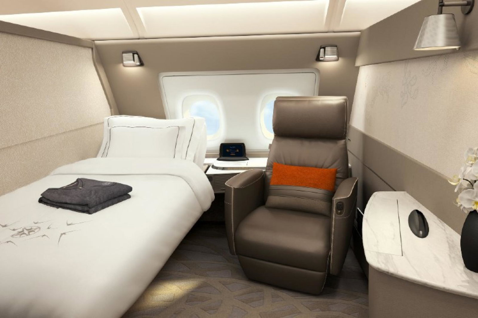 Singapore Airlines' A380s feature its first-class suites with their own beds