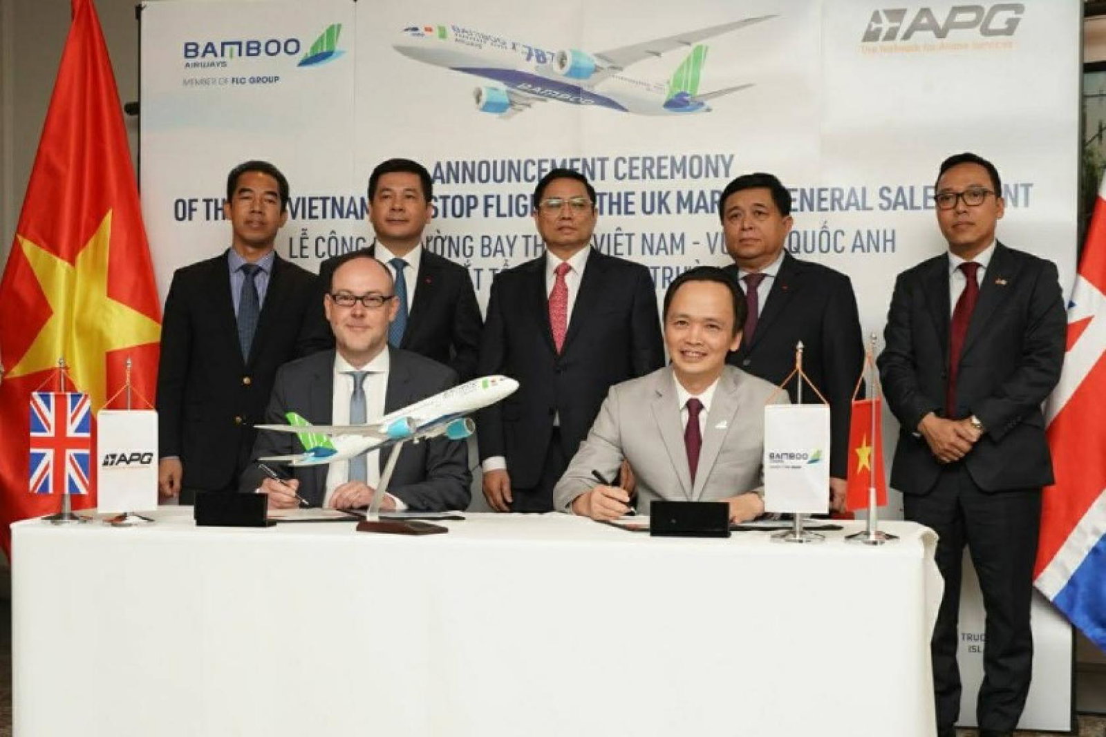 Bamboo Airways signed an agreement with APG UK in Edinburgh at the weekend
