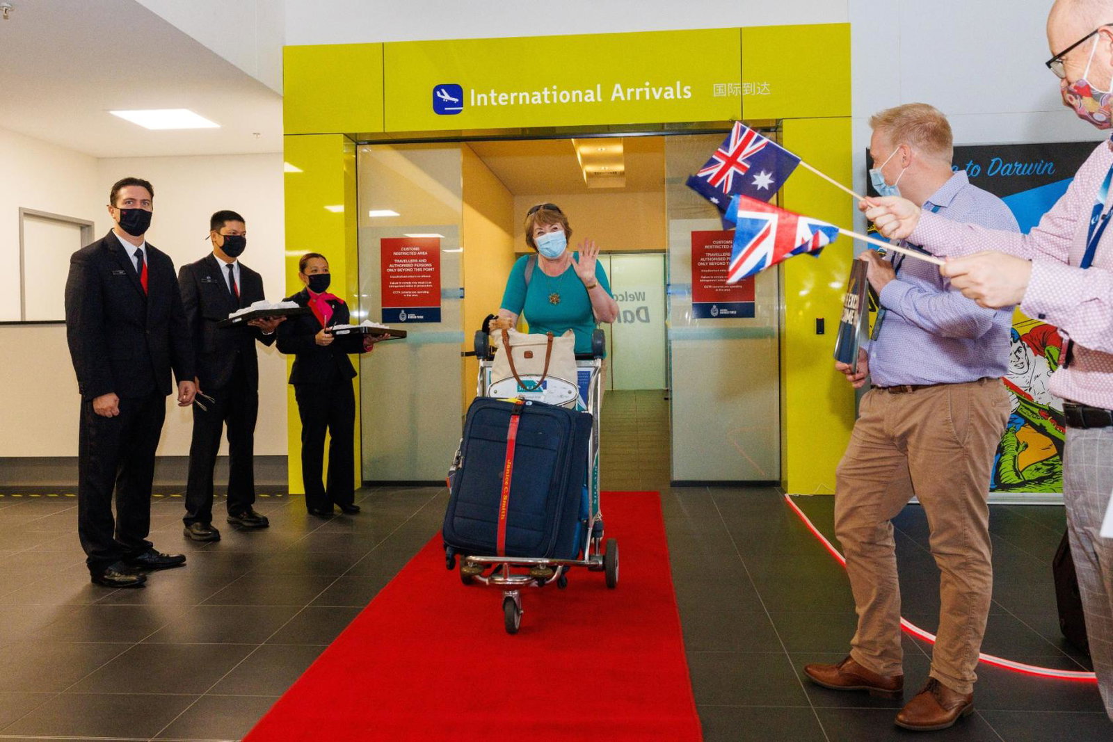 Passengers enjoyed a red carpet welcome (Image credit: Charlie Bliss)