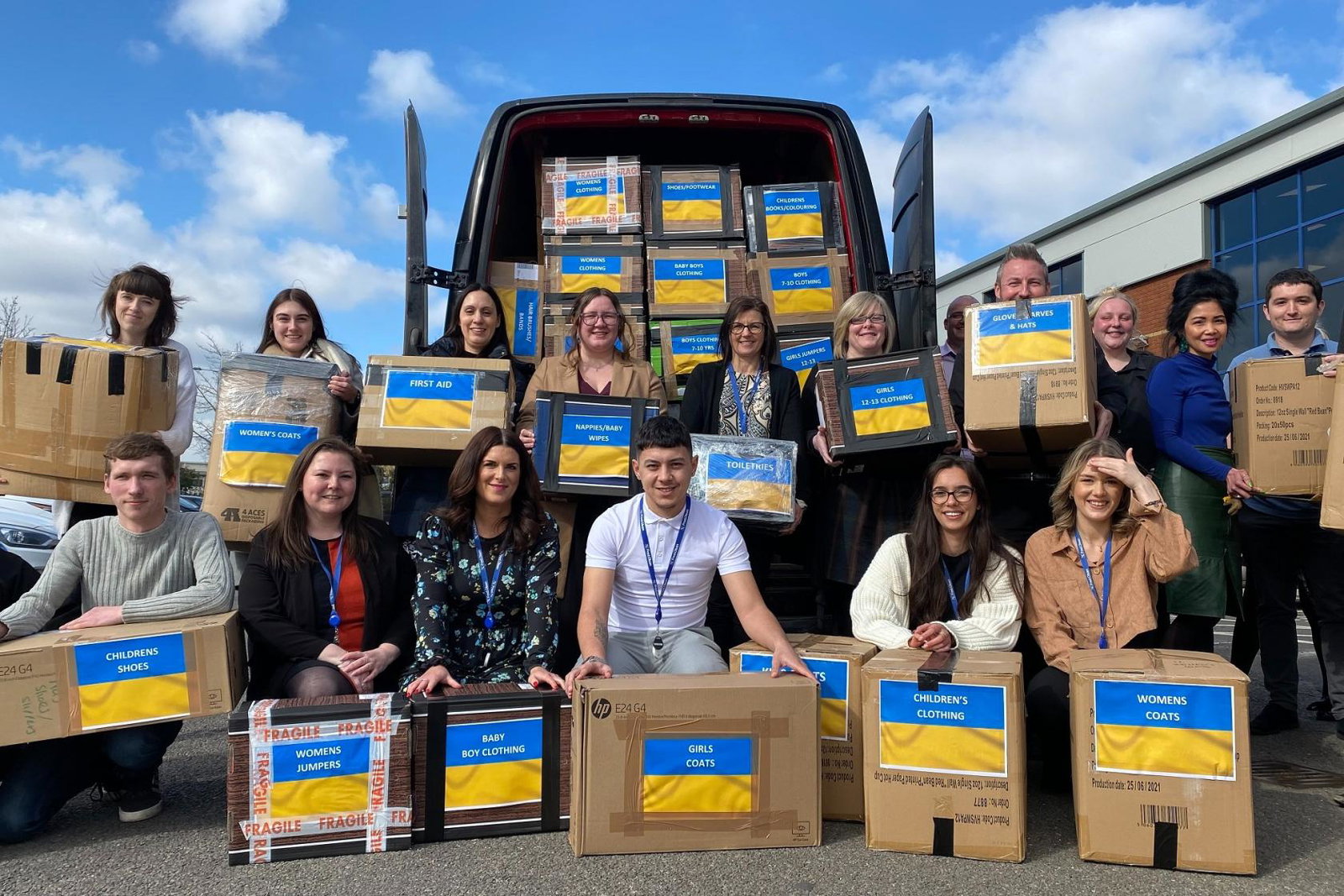 Employees from Fred Olsen Ltd, Fred Olsen Cruise Lines and Fred Olsen Travel filled 61 boxes with essential items 