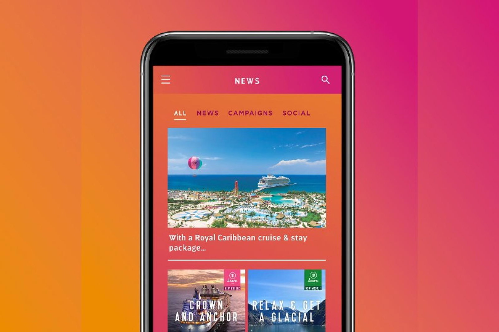 The app enables travel agents to learn about flash sales and enter exclusive competitions