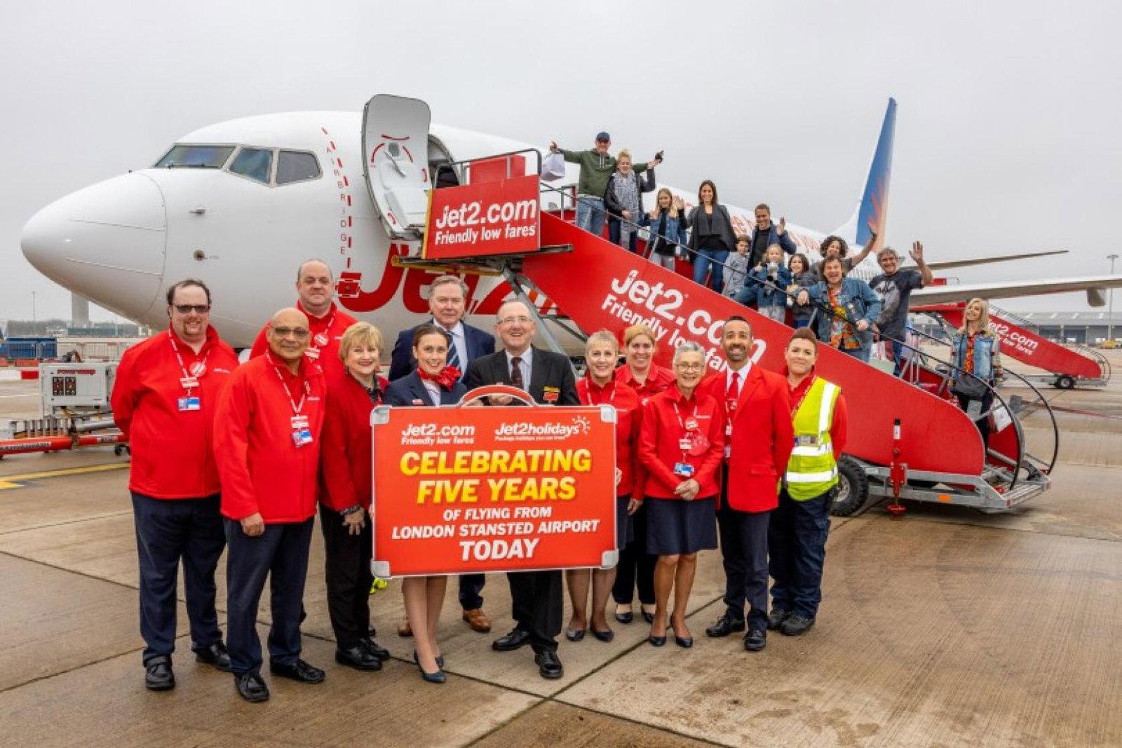 Jet2 celebrated five years' flying from Stansted and Birmingham on Wednesday (30 March)