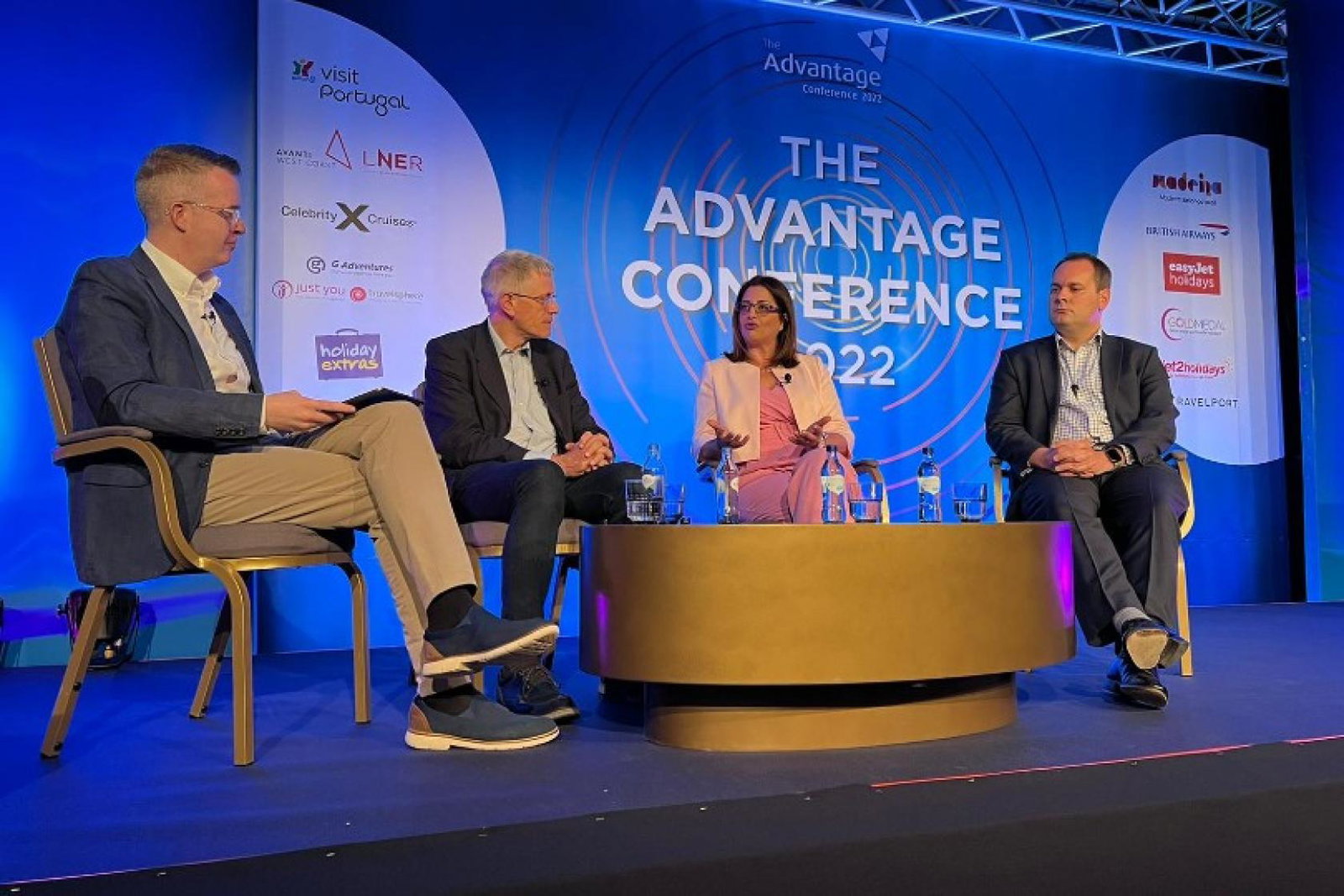 L-R: Moderator David Meade, Simon Calder, Julia Lo Bue-Said and Tim Alderslade (Credit: @AdvantageHQ / Twitter)
