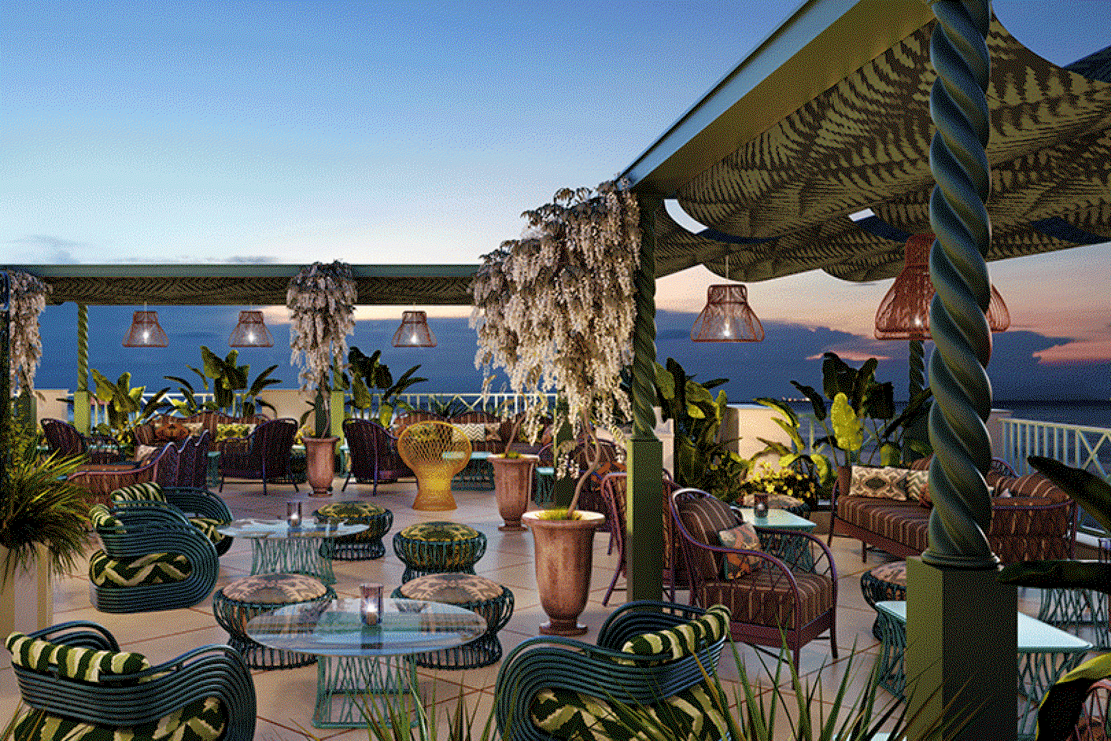 The new rooftop lounge at Hotel La Palma in Capri, opening 1 July