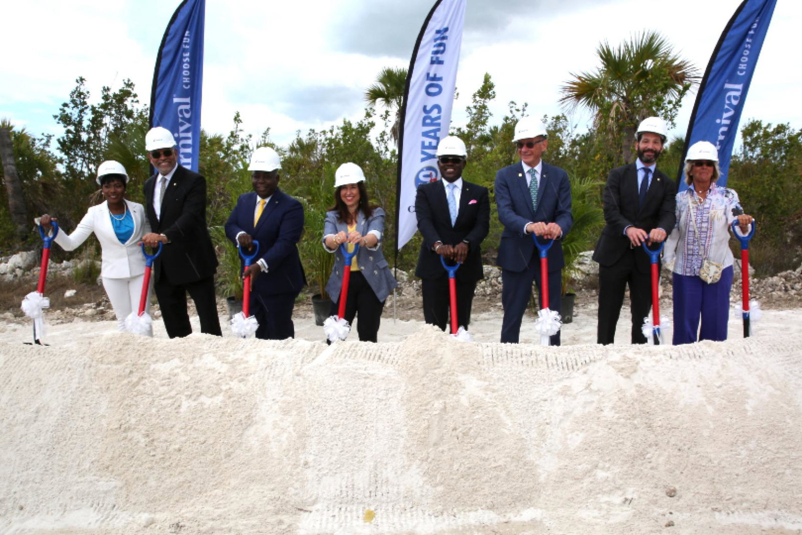 Ceremonial shovels were used to officially mark the beginning of construction