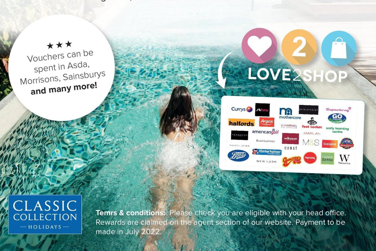 Agents can earn between £25 and £250 worth of vouchers on each Classic booking
