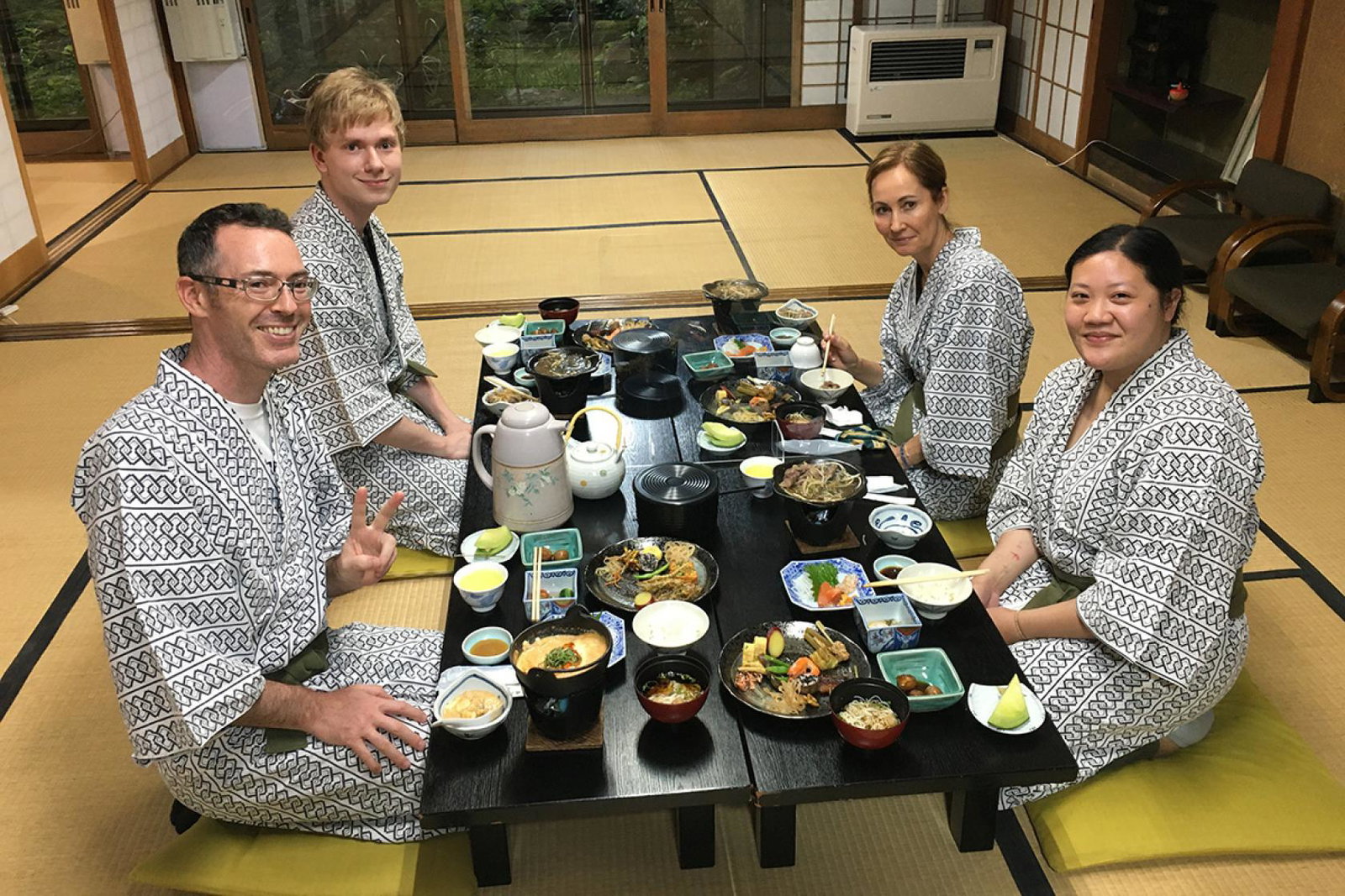 InsideJapan clients in a traditional ryokan