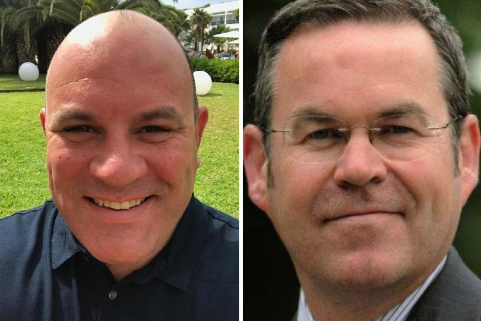 Chris Simmonds (right) will take over from Andy Freeth (left) as JG Travel Group chief with immediate effect