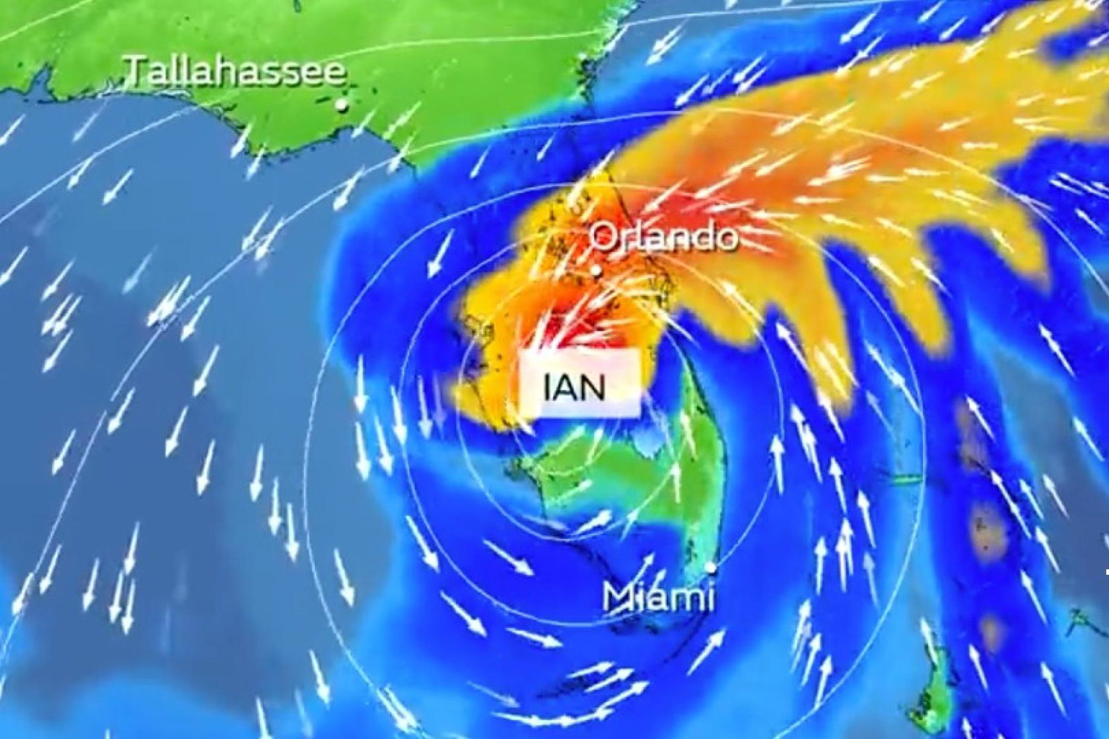 An updated image of Hurricane Ian's trajectory (Credit: @metoffice / Twitter)