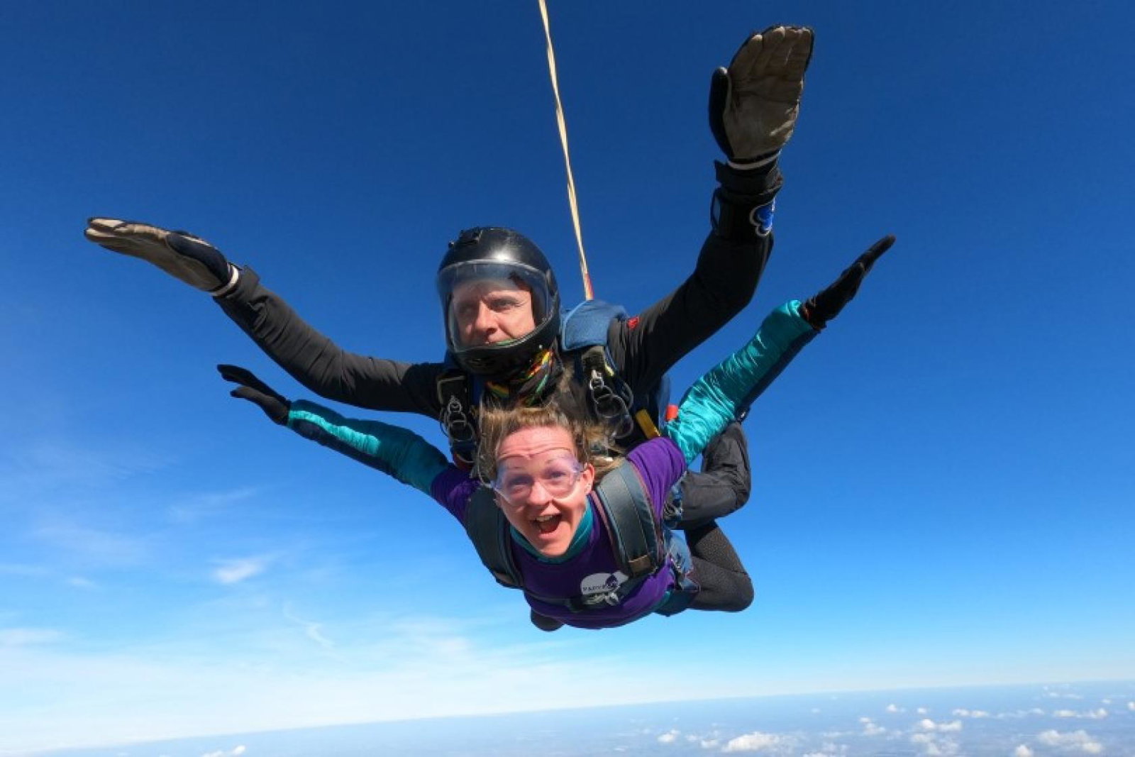 AWTE vice-chair Michelle Laverick completed a skydive in aid of youth suicide prevention charity Papyrus