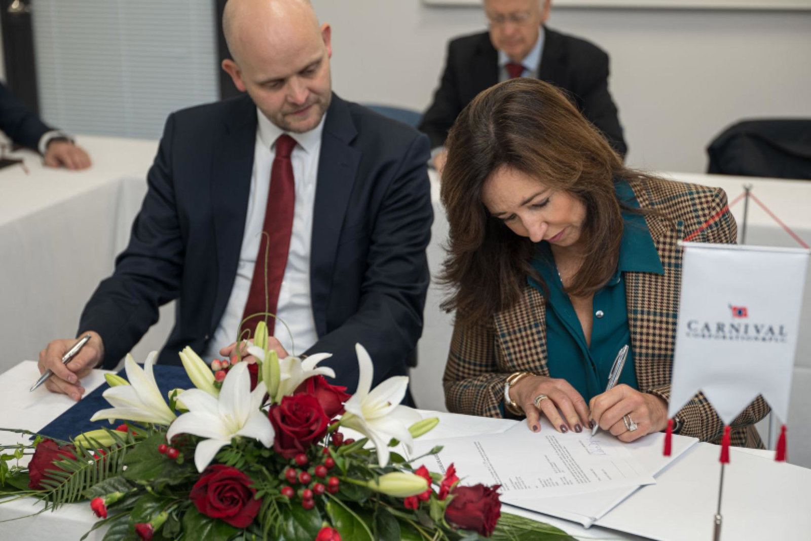 Carnival Cruise Line president Christine Duffy at the signing ceremony