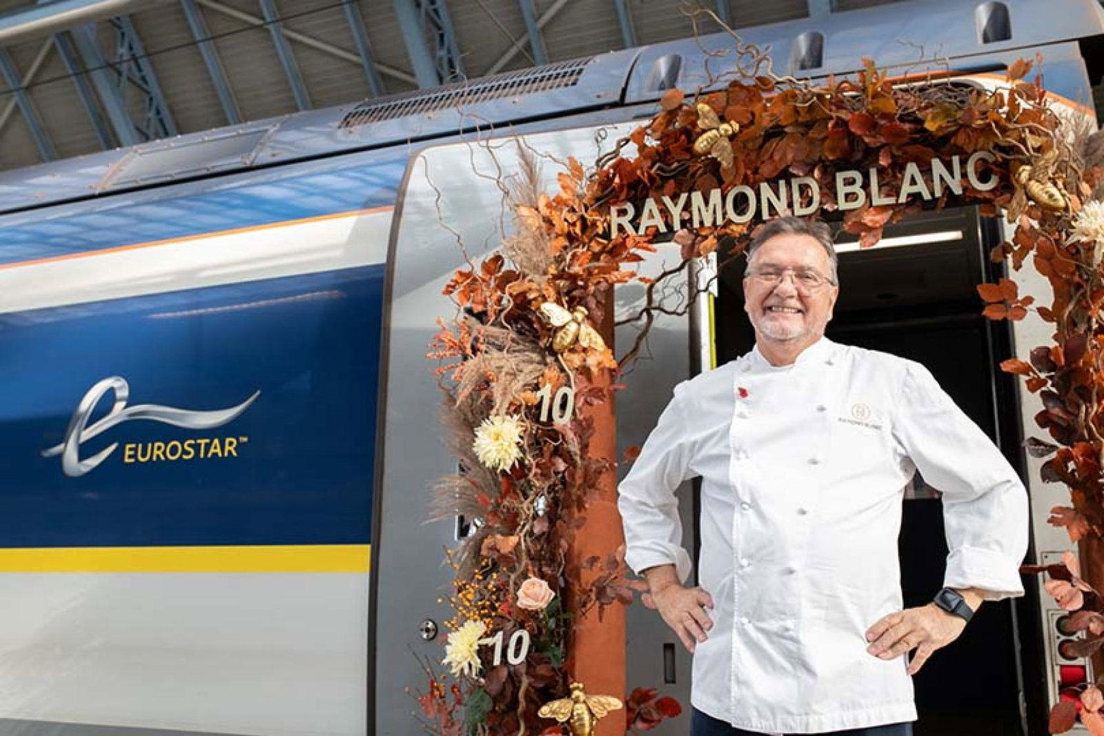 Raymond Blanc has incorporated some of his most popular dishes into the new anniversary menu. Credit: Eurostar