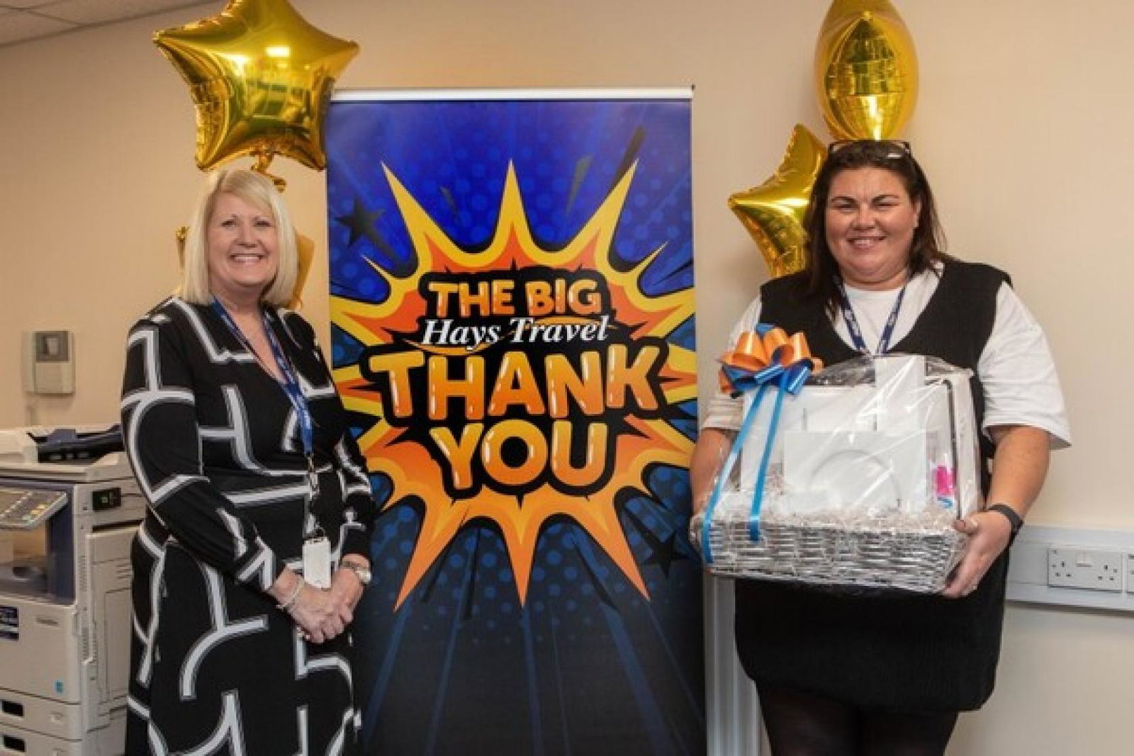 Winner Joanne Anderson (right) with Hays retail and training director Jane Schumm 