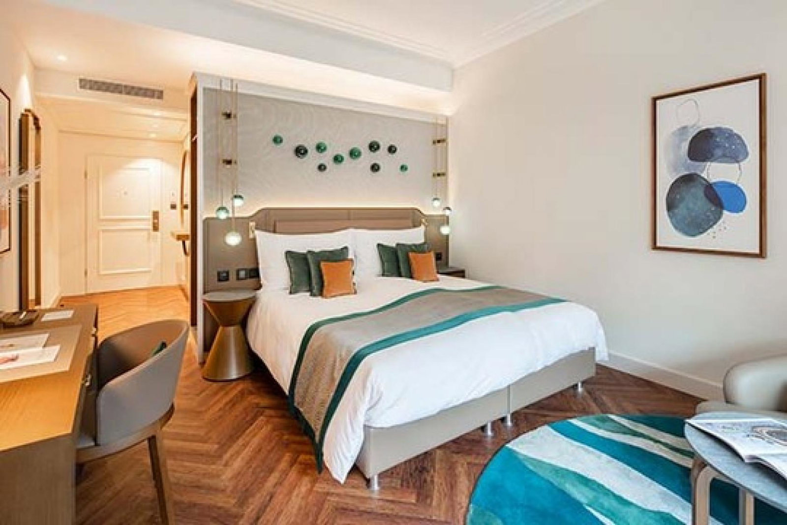 A renovated room at the property