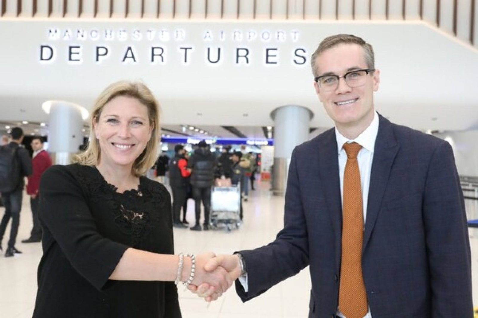 Baroness Vere visited Manchester Airport to learn more about the site’s £440 million investment