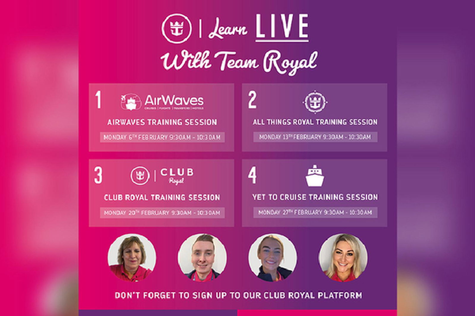 Royal Caribbean to host new series of trade webinars