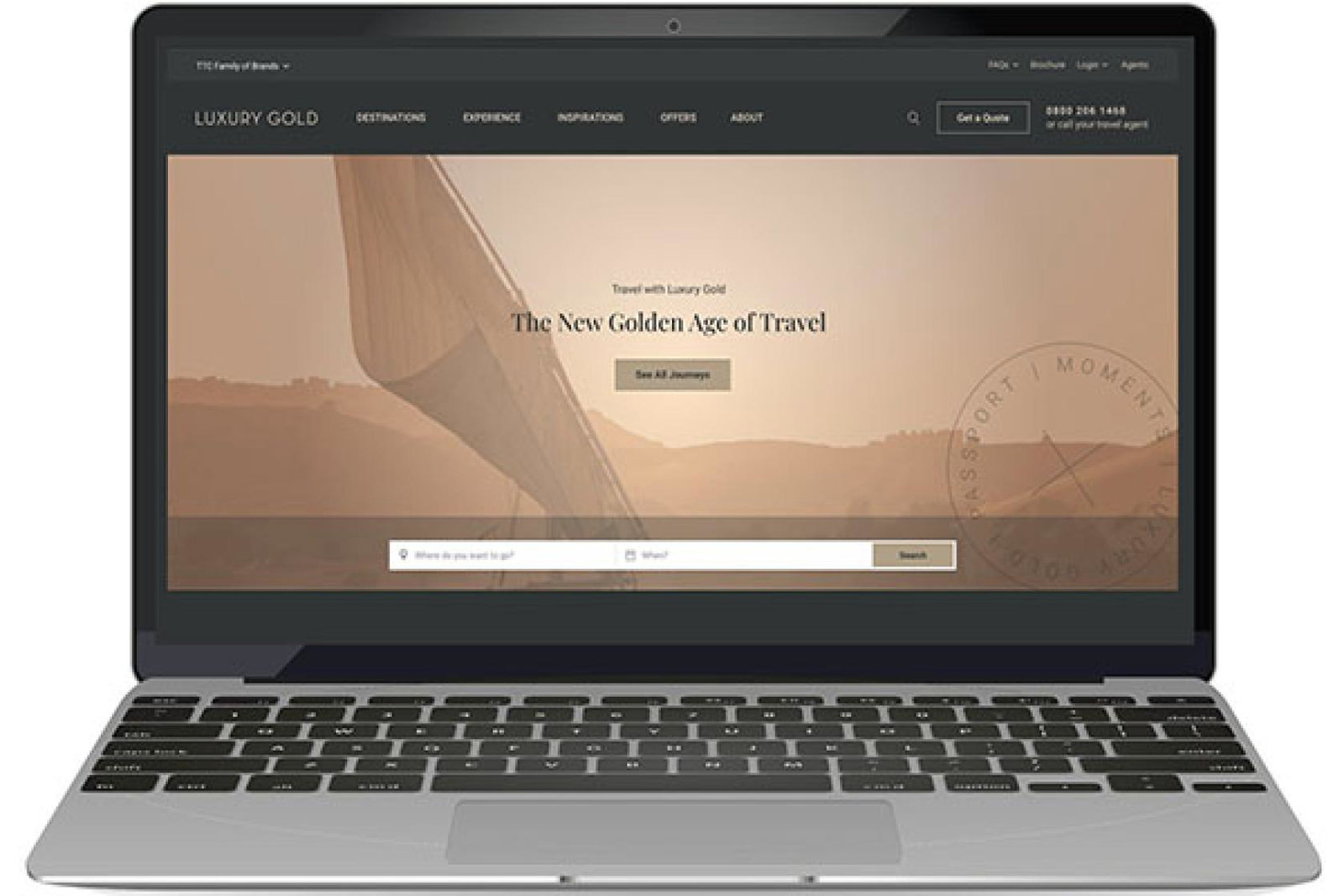 The new-look Luxury Gold website