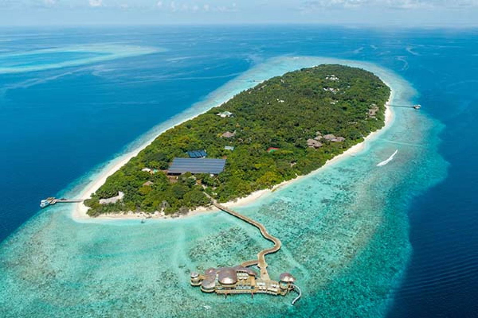 The solar panels at Soneva Fushi